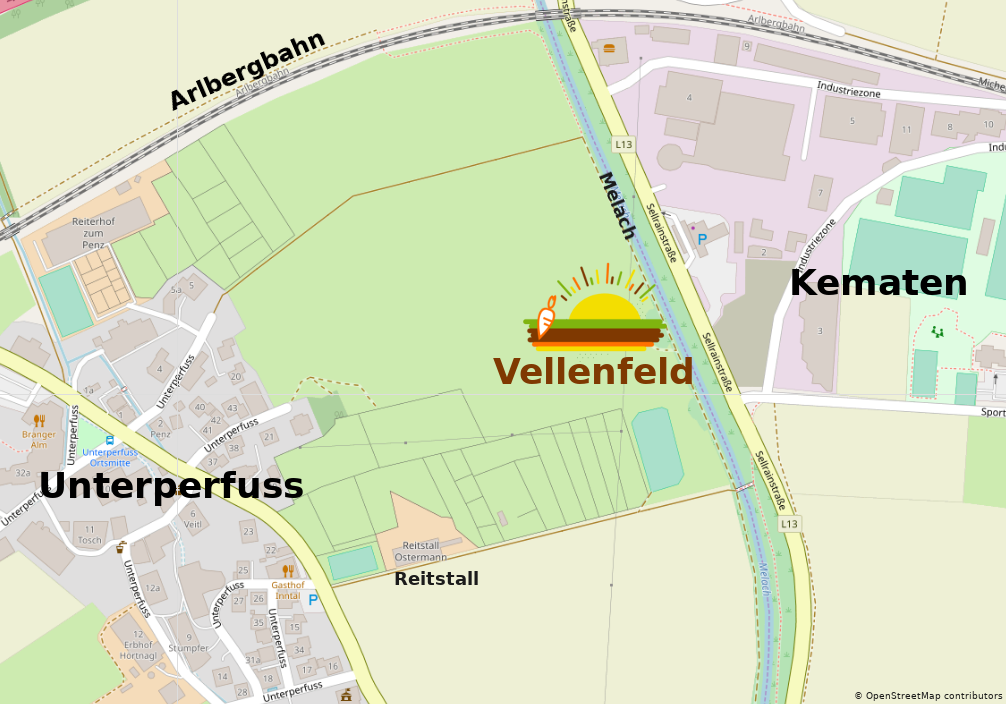 Ein Lageplan des Gartens als Karte